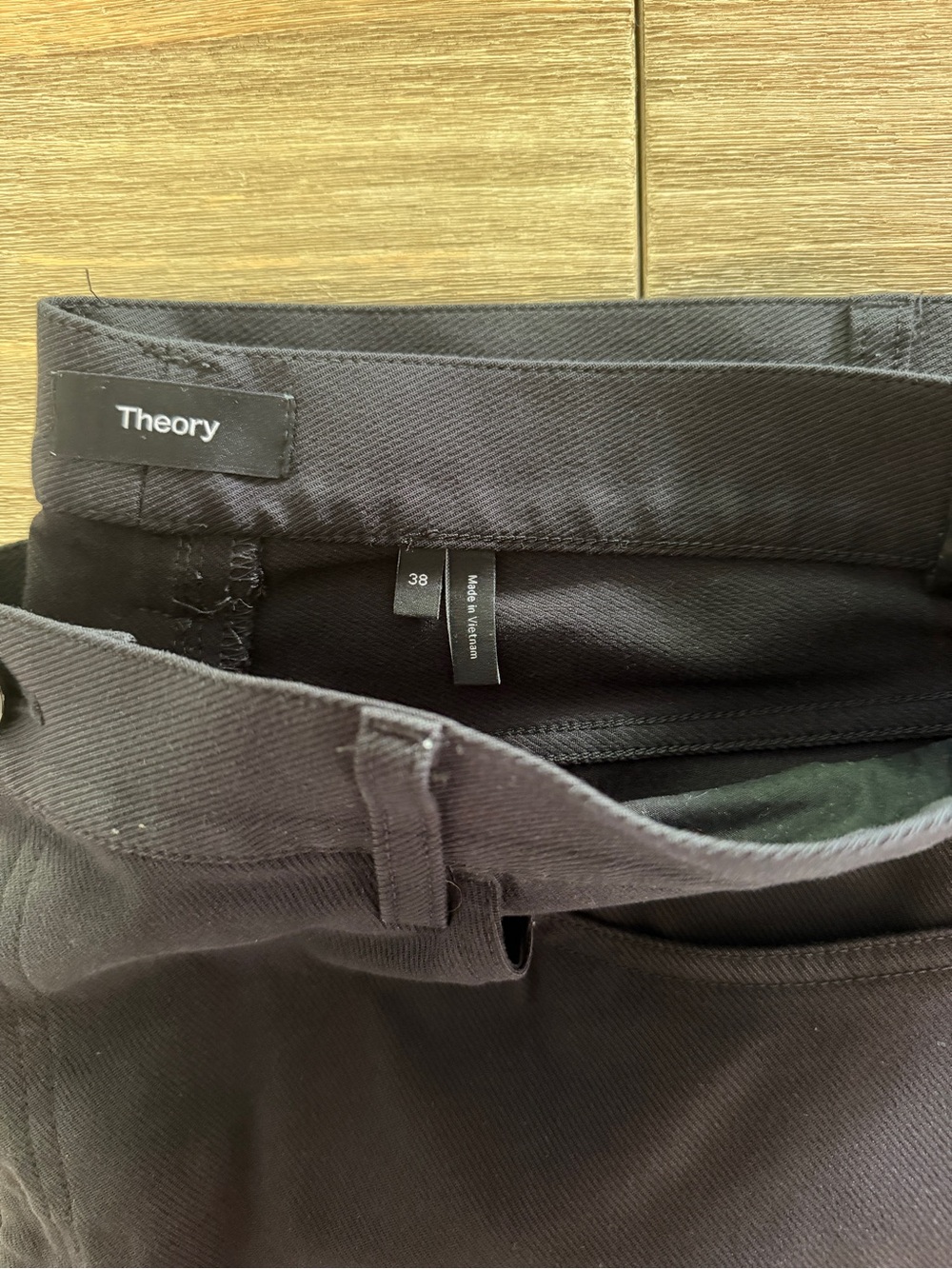 Men's Theory Twill Black Pants Business Casual Modern - Picture 4 of 7